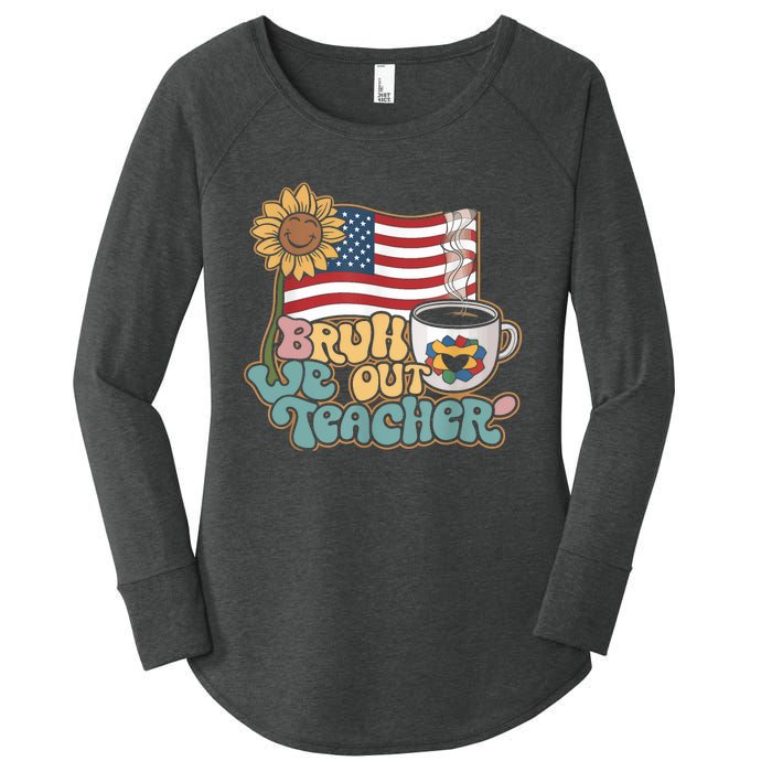 4th Of July Bruh We Out Teachers End Of School Year Teacher Summer Gift Women's Perfect Tri Tunic Long Sleeve Shirt