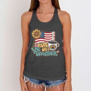 4th Of July Bruh We Out Teachers End Of School Year Teacher Summer Gift Women's Knotted Racerback Tank