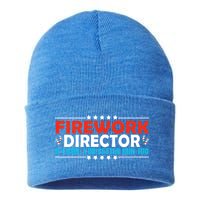 4th Of July If I Run You Better Run Too Fireworks Director Gift Sustainable Knit Beanie
