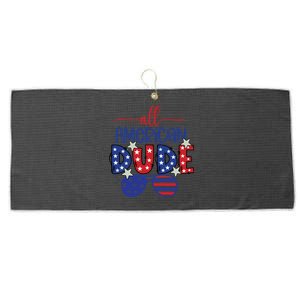 4th Of July Sunglasses All American Dude Gift Large Microfiber Waffle Golf Towel