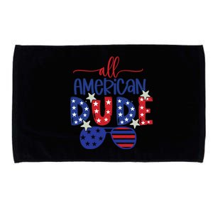 4th Of July Sunglasses All American Dude Gift Microfiber Hand Towel