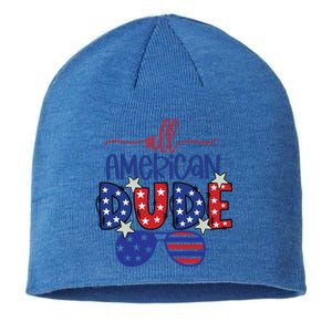 4th Of July Sunglasses All American Dude Gift Sustainable Beanie