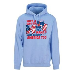 4th Of July Shes A Good Girl Loves Her Mama Unisex Surf Hoodie