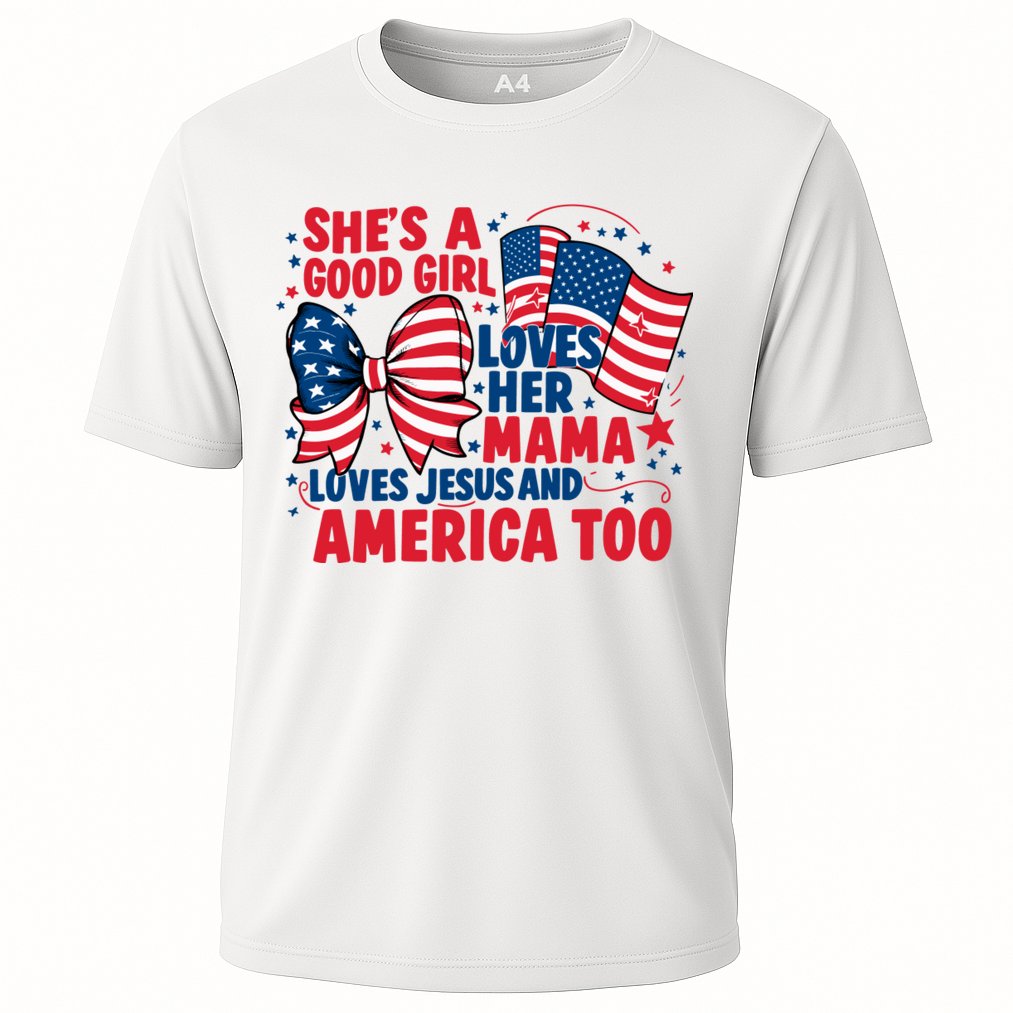 4th Of July Shes A Good Girl Loves Her Mama Performance Shirt