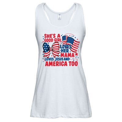 4th Of July Shes A Good Girl Loves Her Mama Ladies Essential Flowy Tank