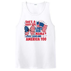 4th Of July Shes A Good Girl Loves Her Mama PosiCharge Competitor Tank