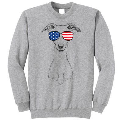 4th Of July Whippet Dog Patriotic USA Sunglasses American Tall Sweatshirt