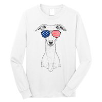 4th Of July Whippet Dog Patriotic USA Sunglasses American Long Sleeve Shirt