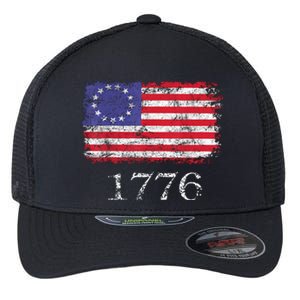 4th Of July American Flag Betsy Ross 1776 Flexfit Unipanel Trucker Cap