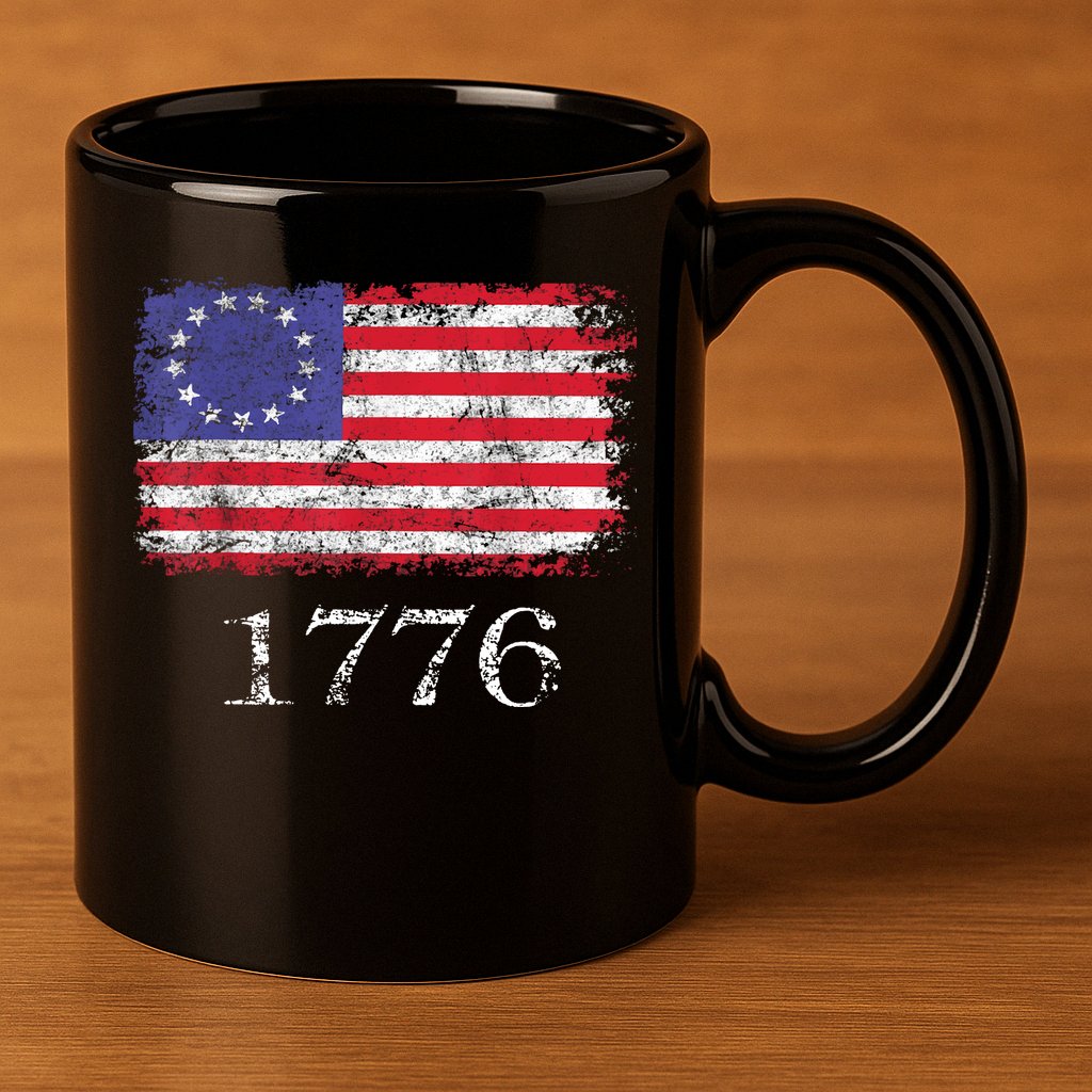 4th Of July American Flag Betsy Ross 1776 11oz C Handle Ceramic Mug