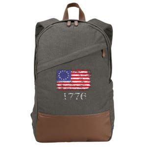 4th Of July American Flag Betsy Ross 1776 Cotton Canvas Backpack