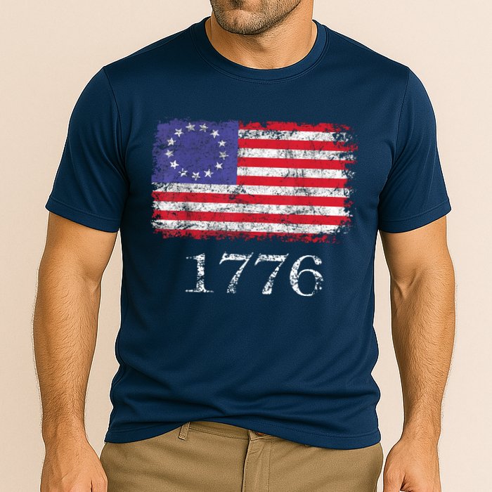 4th Of July American Flag Betsy Ross 1776 Cooling Performance Crew T-Shirt