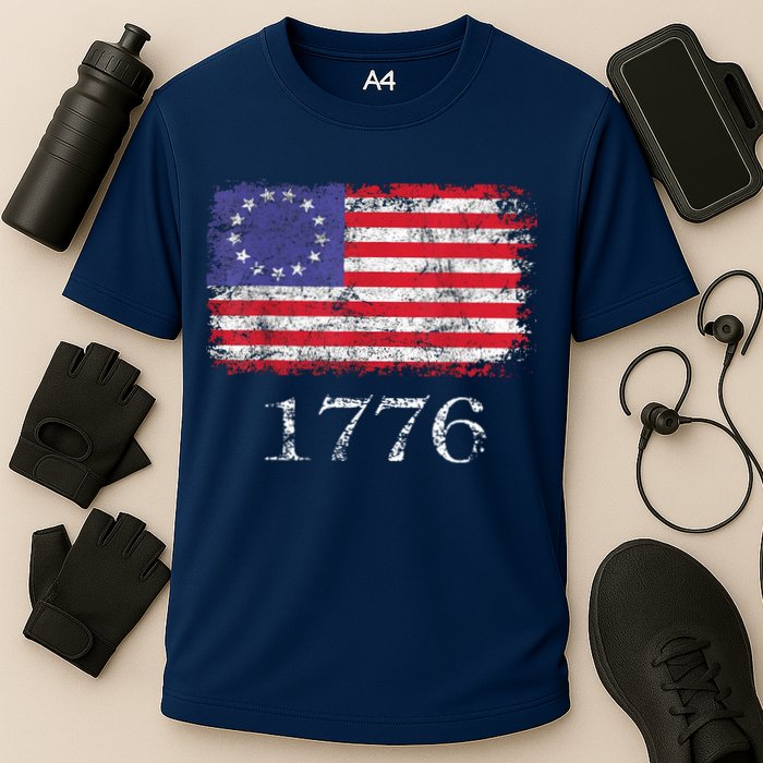 4th Of July American Flag Betsy Ross 1776 Cooling Performance Crew T-Shirt