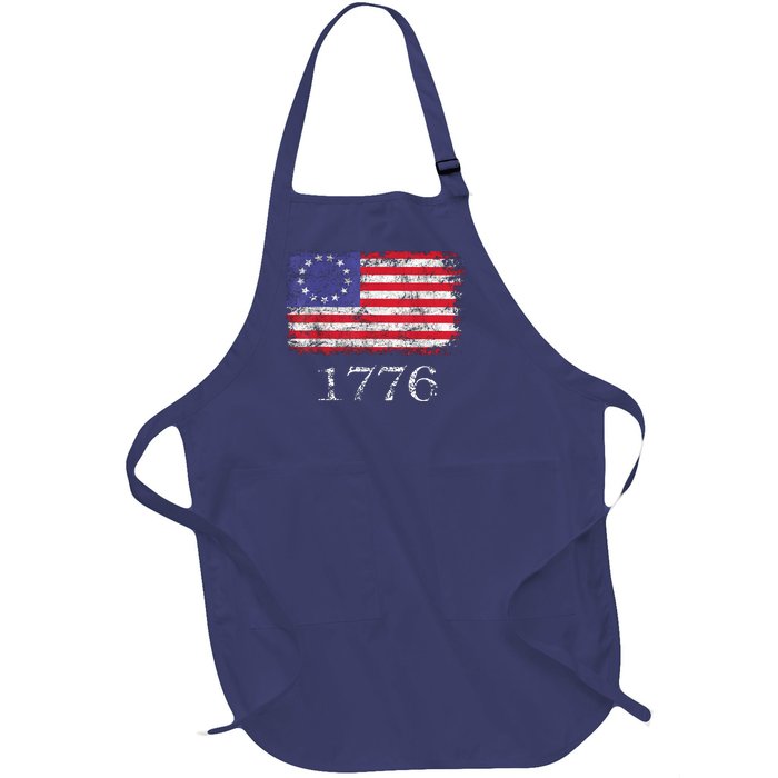 4th Of July American Flag Betsy Ross 1776 Full-Length Apron With Pockets