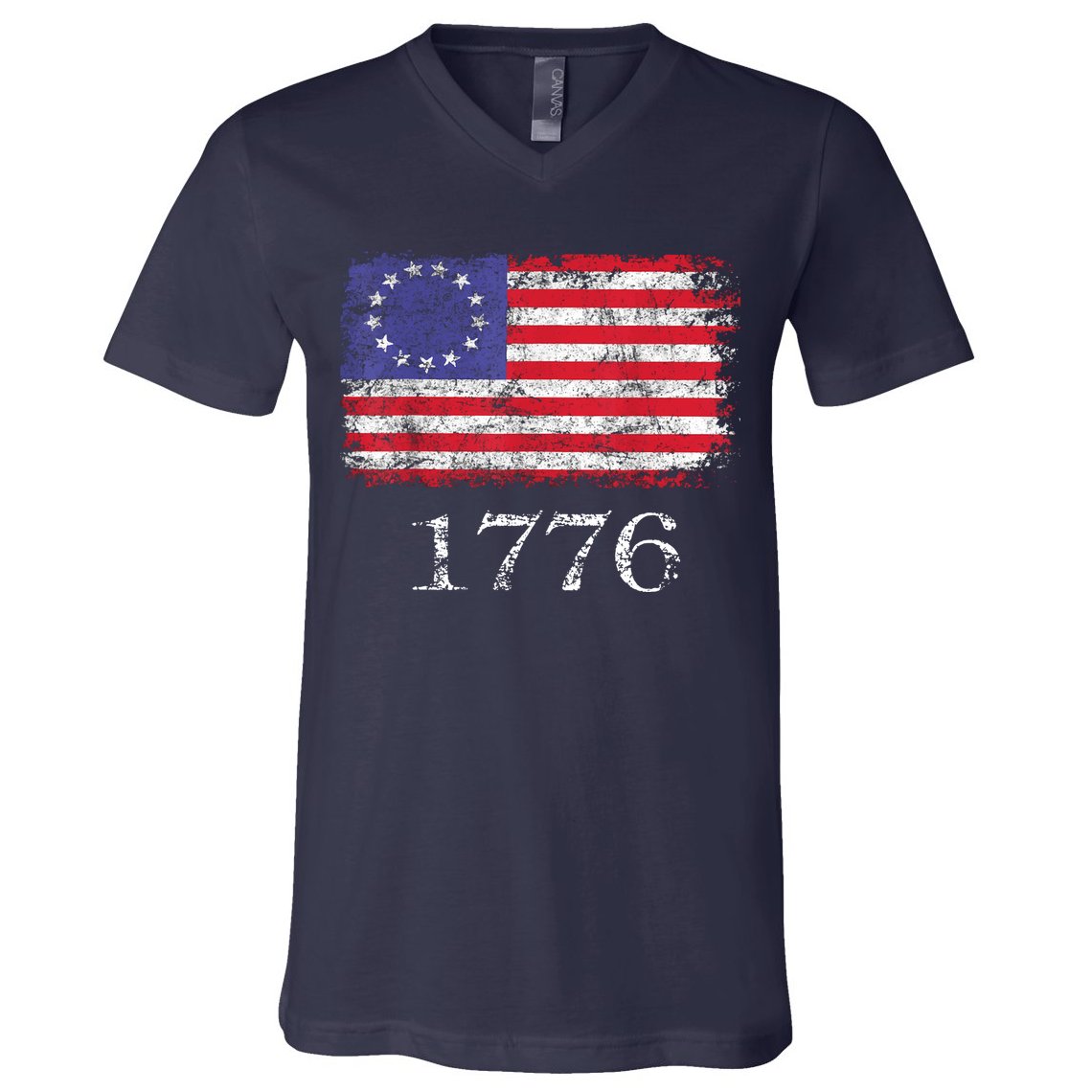 4th Of July American Flag Betsy Ross 1776 V-Neck T-Shirt