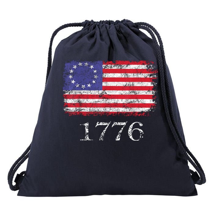 4th Of July American Flag Betsy Ross 1776 Drawstring Bag