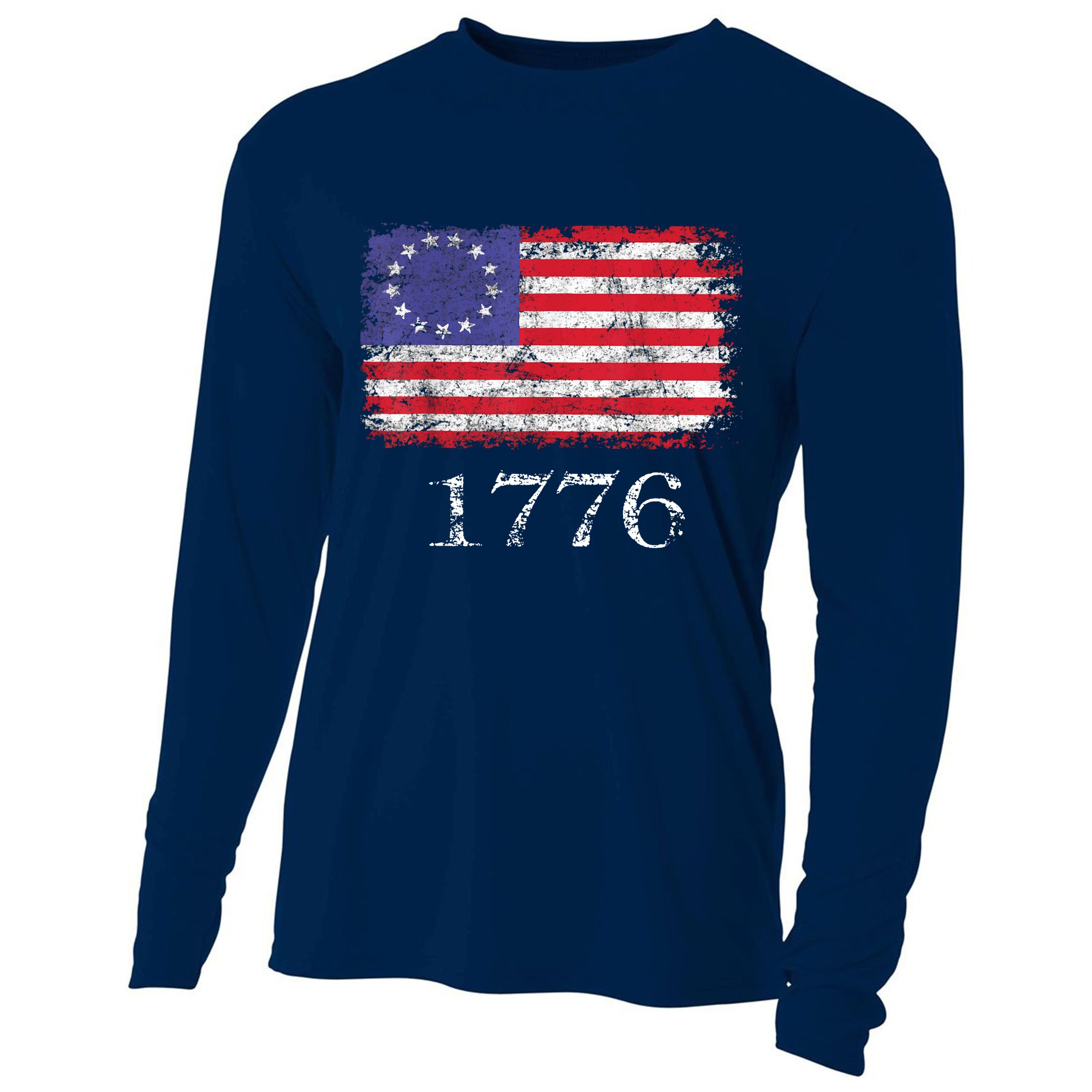 4th Of July American Flag Betsy Ross 1776 Cooling Performance Long Sleeve Crew