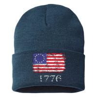 4th Of July American Flag Betsy Ross 1776 Sustainable Knit Beanie