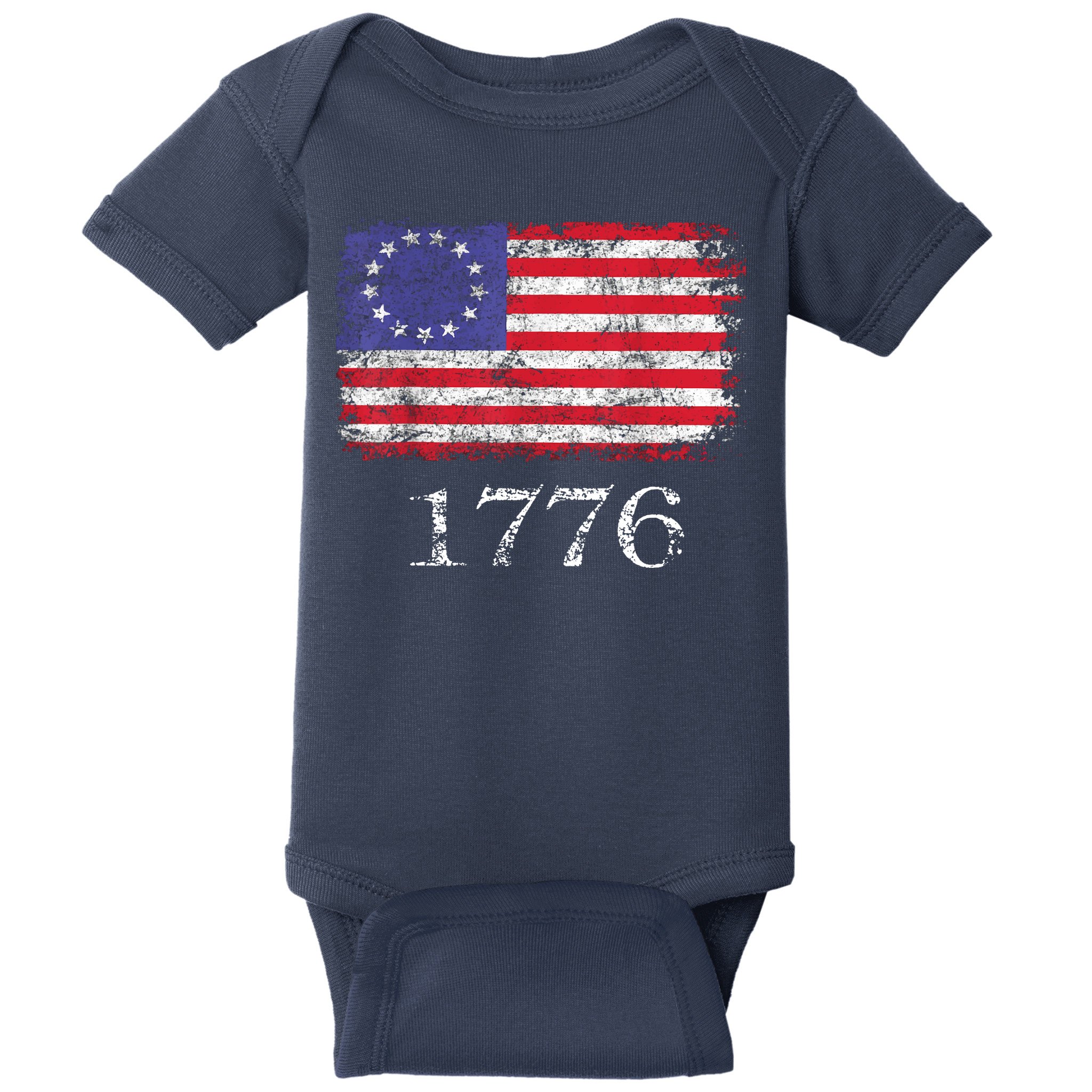 4th Of July American Flag Betsy Ross 1776 Baby Bodysuit