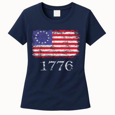 4th Of July American Flag Betsy Ross 1776 Womens T-Shirt