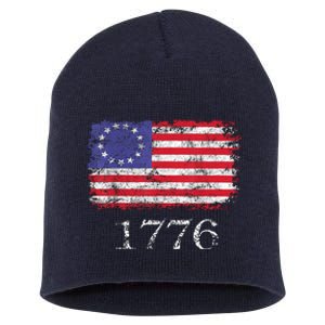 4th Of July American Flag Betsy Ross 1776 Short Acrylic Beanie