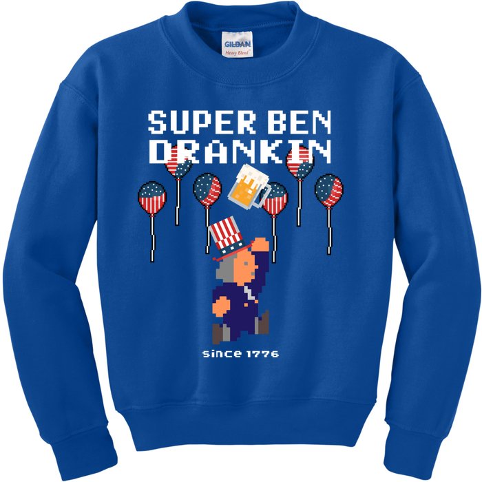 4th Of July Independence Day Ben Drankin Benjamin Franklin Gift Kids Sweatshirt