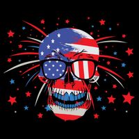 4th Of July Skull American Flag Gift Cooling Performance Crew T-Shirt