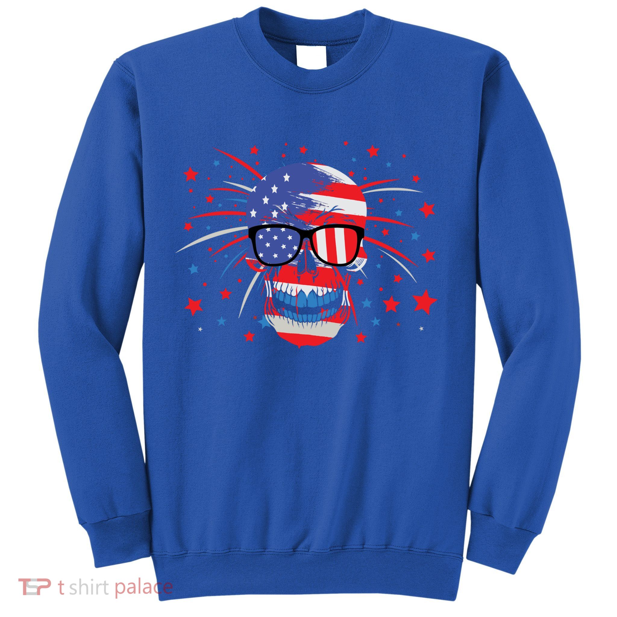 4th Of July Skull American Flag Gift Sweatshirt