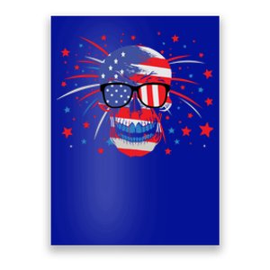 4th Of July Skull American Flag Gift Poster