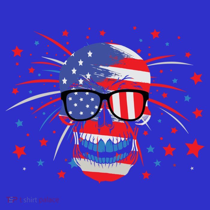 4th Of July Skull American Flag Gift Tank Top