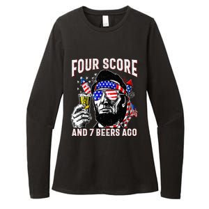 4th Of July Drinking Beer Patriot Four Score And 7 Beers Ago Womens CVC Long Sleeve Shirt