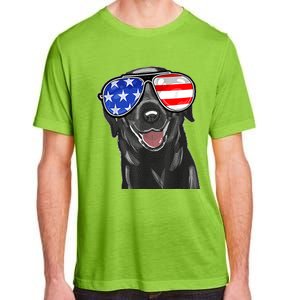 4th Of July Funny Black Lab Dog American Love Christmas Adult ChromaSoft Performance T-Shirt