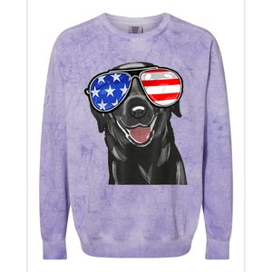 4th Of July Funny Black Lab Dog American Love Christmas Colorblast Crewneck Sweatshirt