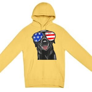 4th Of July Funny Black Lab Dog American Love Christmas Premium Pullover Hoodie