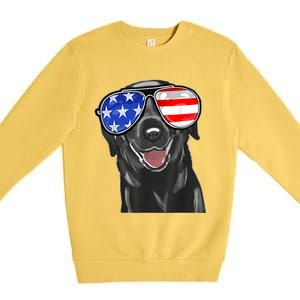 4th Of July Funny Black Lab Dog American Love Christmas Premium Crewneck Sweatshirt