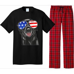 4th Of July Funny Black Lab Dog American Love Christmas Pajama Set