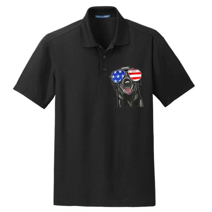 4th Of July Funny Black Lab Dog American Love Christmas Dry Zone Grid Polo