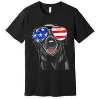 4th Of July Funny Black Lab Dog American Love Christmas Premium T-Shirt