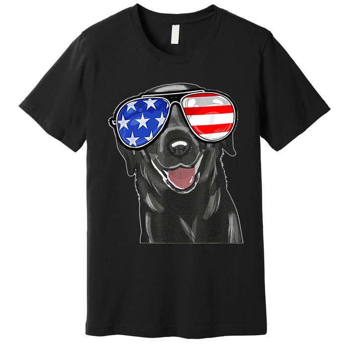 4th Of July Funny Black Lab Dog American Love Christmas Premium T-Shirt