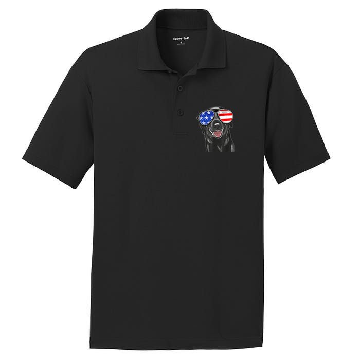 4th Of July Funny Black Lab Dog American Love Christmas PosiCharge RacerMesh Polo