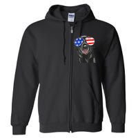 4th Of July Funny Black Lab Dog American Love Christmas Full Zip Hoodie