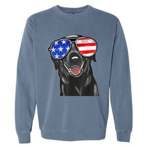 4th Of July Funny Black Lab Dog American Love Christmas Garment-Dyed Sweatshirt