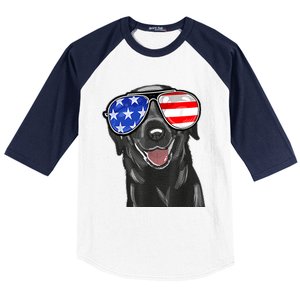 4th Of July Funny Black Lab Dog American Love Christmas Baseball Sleeve Shirt