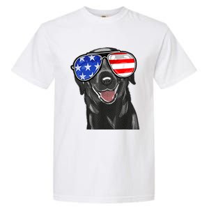 4th Of July Funny Black Lab Dog American Love Christmas Garment-Dyed Heavyweight T-Shirt