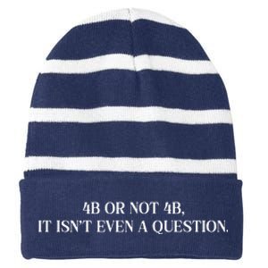 4b Or Not 4b Movement Radical Feminist Striped Beanie with Solid Band