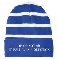 4b Or Not 4b Movement Radical Feminist Striped Beanie with Solid Band