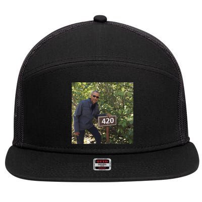 420 Obama Print 7 Panel Mesh Trucker Snapback Hat