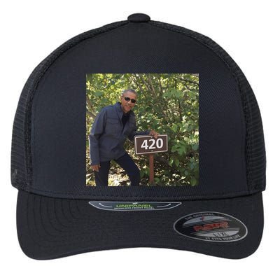 420 Obama Print Flexfit Unipanel Trucker Cap