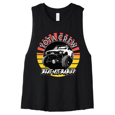 4X4 Off Road Rock Crawler Overland Mud Truck Women's Racerback Cropped Tank