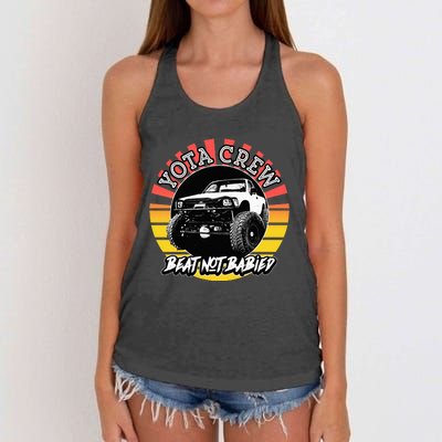 4X4 Off Road Rock Crawler Overland Mud Truck Women's Knotted Racerback Tank